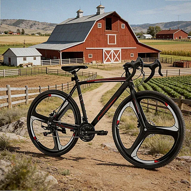 700C Carbon Steel Frame Road Racing Bike 21 Speeds Disc Brake