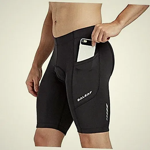 Men's Cycling Shorts 3D Padded Road Bike Bicycle Large 01-black-side-pockets
