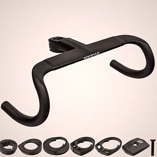 Road Bike AERO Carbon Integrated Handlebar for 28.6mm Fork with Bicycle Spacers